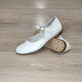Туфли белые для народных танцев наборный каблук